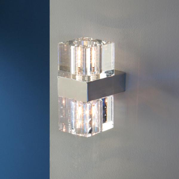 Aplique Cubic Schuller - 2 luces cristal - LED