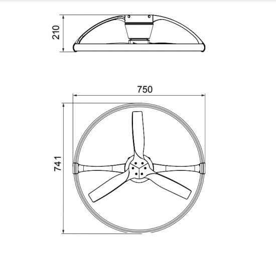 medidas ventilador nepal mini Mantra