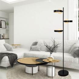 Lampara de pie Arianna negro y oro Alemar - Bombilla G9 