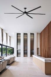 Ventilador Rotterdam 30 XXL Luz LED Negro FARO - Ø300cm.