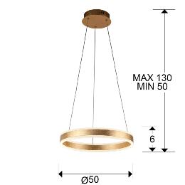 Lampara Helia Schuller - Pan de oro 50cm Ø. LED