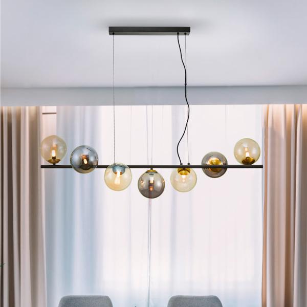 INOA-LAMPARA 7L NEGRO-SMOKE-AMBAR - SCHULLER