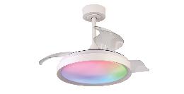 Ventilador Siberia Mini Mantra - Blanco RGB Motor DC Luz LED Ø45-91cm.