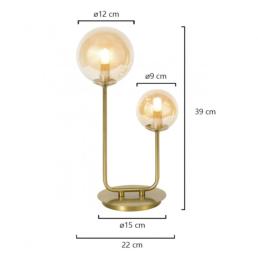 Sobremesa GALAXIA latón ambar 2 x 28w g-9 - ALEMAR