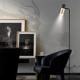 Pie salon MAENA negro-laton 1 x 40w e-14 - ALEMAR