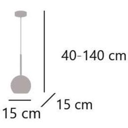 Colgante 1L CACELA negro-ambar 1 x 60w e-27 - tulipa 15cm - ALEMAR