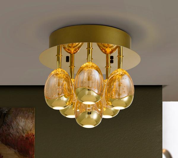 ROCIO- PLAFON 6L ORO DIMABLE - SCHULLER