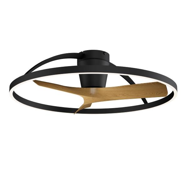 Ventilador Nepal II Mantra - Negro Madera Motor DC Luz LED Ø75cm.