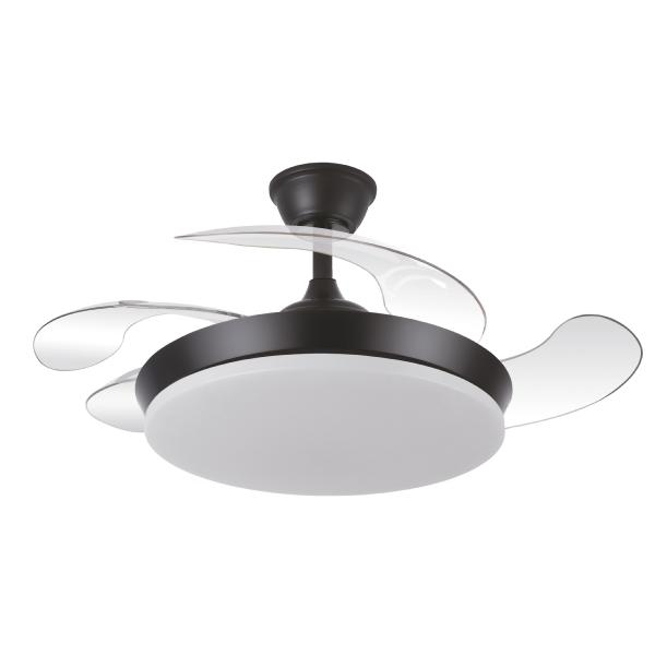 Ventilador Tridente Mini Negro - Fabrilamp. Motor DC Ø91cm