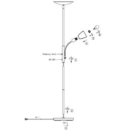 Pie salon ATOS cuero led 18w 4000k + 1 x 40w e-14 - ALEMAR