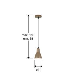 I3-AFRA- LAMPARA 1L -MARRON - ILUMINACION i3 By SCHULLER