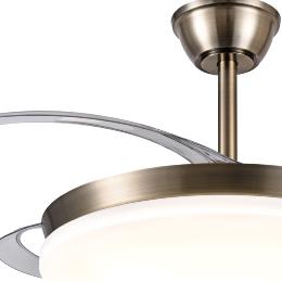 Ventilador AGATA L Cuero P&B - Motor DC Ø50-108cm Luz LED