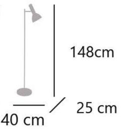 Pie salon LUMIERE cuero 1 x 60w e-27 - ALEMAR