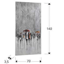 Cuadro LLUEVE Schuller - Pintura 140x70 cm