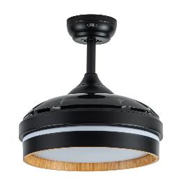 Ventilador Nalon Mini Negro Madera Fabrilamp - Motor DC Ø91cm