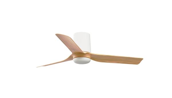 Ventilador Mini Punt Tub S FARO blanco madera Sin luz Ø90cm.