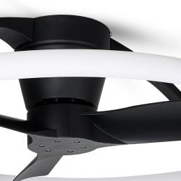 Ventilador Nepal mini Mantra - Negro Motor DC Luz LED Ø75cm.