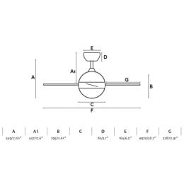 Ventilador HVAR S FARO Blanco - Luz LED - Ø97cm. 