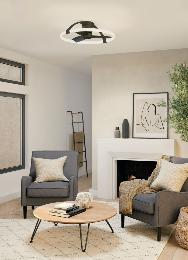 Ventilador Nepal mini Mantra - Negro Motor DC Luz LED Ø75cm.