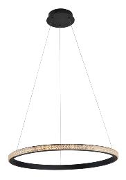 Lampara colgante RING 1 Aro - Schuller - Negro mate.  Ø61cm. Luz LED