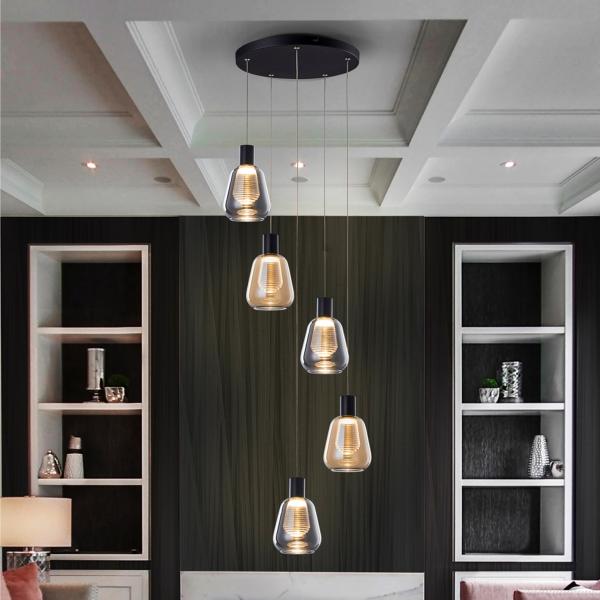 i3-CARISA- LAMPARA 5L NEGRO D40 - ILUMINACION i3 By SCHULLER