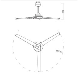 Ventilador de exterior Brisa Mantra - Negro DC LED Ø151cm.