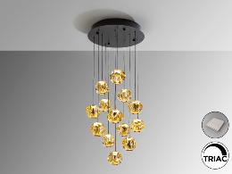 ZARIA LAMP 13L-NEGRO/BRONC/AMBAR D60 DIM - SCHULLER