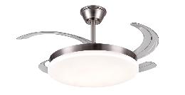 Ventilador Chloe L Niquel P&B - Motor DC Ø50-108cm Luz LED