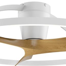 Ventilador Nepal II Mantra - Blanco Madera Motor DC Luz LED Ø75cm.