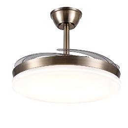 Ventilador Chloe L Cuero P&B - Motor DC Ø50-108cm Luz LED