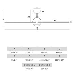 Ventilador Sfera M FARO - Blanco - Sin luz Ø125cm.