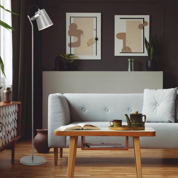 Lampara de pie Lupen Cromo Plata Alemar - Bombilla E27 