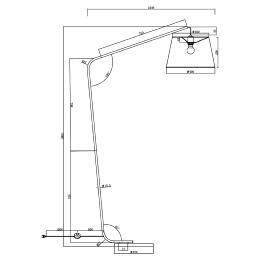 Pie salon TALBOT latón/negro 1 x 60w e-27 - ALEMAR