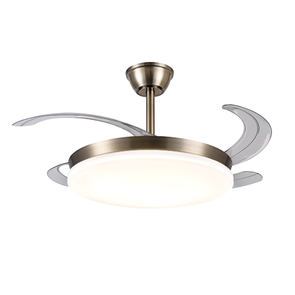 Ventilador AGATA L Cuero P&B - Motor DC Ø50-108cm Luz LED