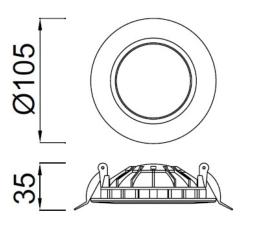 Empotrable Cabrera Mantra - Luz neutra LED Ø 105mm