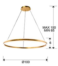 Lampara Helia Schuller - Pan de oro 100cm Ø. LED