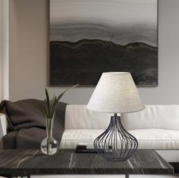 Sobremesa PRISON lino tostado 1 x 60w e-27 - ALEMAR