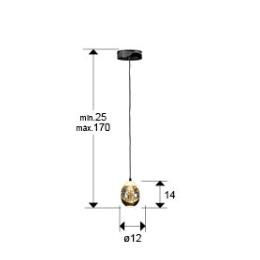 ROCIO- LAMPARA 1L NEGRO-ORO - SCHULLER