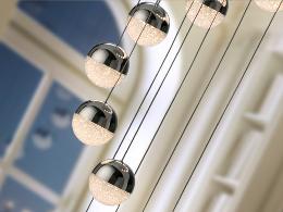 Colgante Sphere Schuller 14 bolas cromo LED
