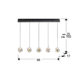 ZARIA LAMP 5L- NEGRO/ORO/TRANSP DIM - SCHULLER