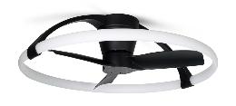 Ventilador Nepal mini Mantra - Negro Motor DC Luz LED Ø75cm.
