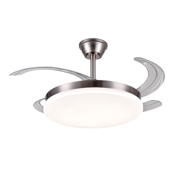 Ventilador AGATA L Niquel P&B - Motor DC Ø50-108cm Luz LED