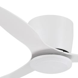 Ventilador Emily Blanco Sin luz especial techos bajos - Motor DC. 107cmØ.