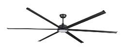 Ventilador Rotterdam 30 XXL Luz LED Negro FARO - Ø300cm.