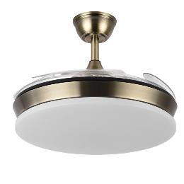 Ventilador Tridente Mini Cuero - Fabrilamp. Motor DC Ø91cm