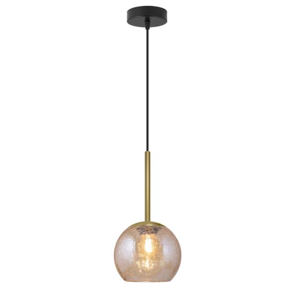 Colgante 1L CACELA negro-ambar 1 x 60w e-27 - tulipa 15cm - ALEMAR