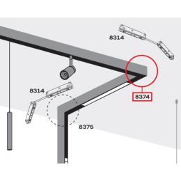 Esquina 90º de Carril Superficie negro Serie MAGNETO MANTRA