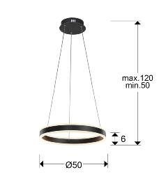 HELIA - LAMPARA LED NEGRO MATE 50D - SCHULLER