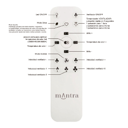 Ventilador Mistral Mantra - Blanco Madera Motor DC Luz LED Ø51-106cm.