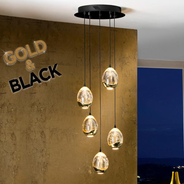 ROCIO- LAMPARA 5L NEGRO-ORO 30D - SCHULLER